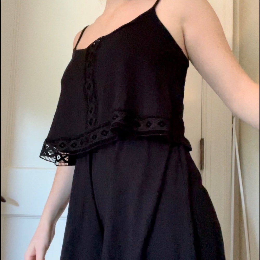 Black ruffle romper from TopShop